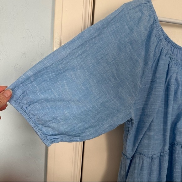 Reba Dress Light Blue Ruffles Pockets Western L - Picture 7 of 10